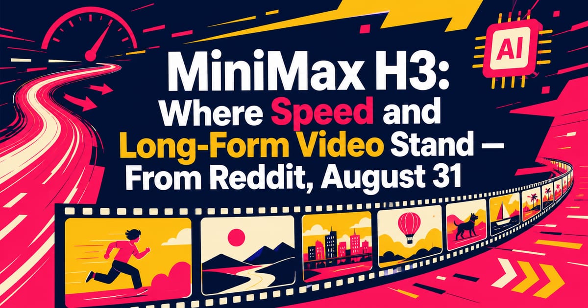 MiniMax H3、速度与长时长生成的现状——来自8月31日的Reddit