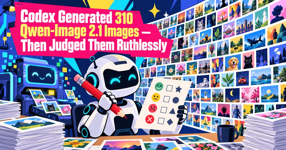 让 Codex 生成 310 张热门 Qwen-Image 2.1 图片，并进行毫不留情的评测