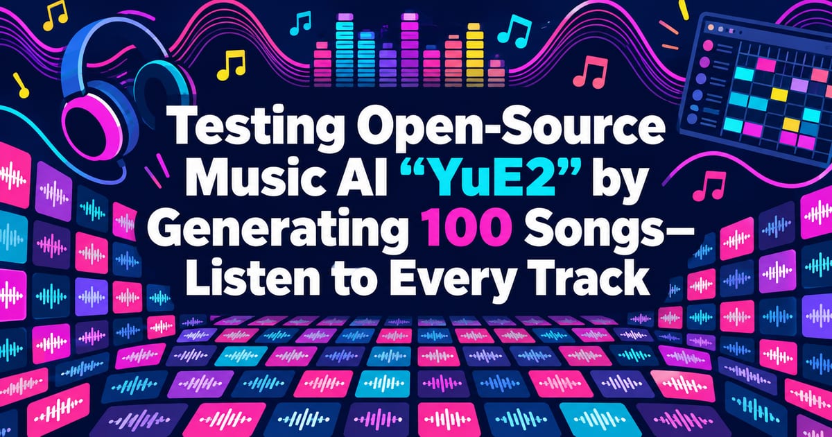 开源作曲 AI「YuE2」生成并评测了 100 首歌曲——全部试听