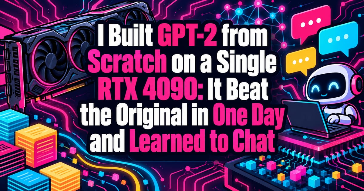 我用一张 RTX 4090 从零训练了 GPT-2：一天超越原版，还让它学会了聊天