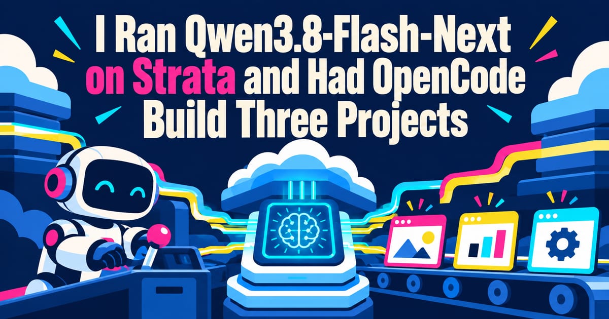 在 Strata 上运行 Qwen3.8-Flash-Next，并让 OpenCode 做了 3 个项目