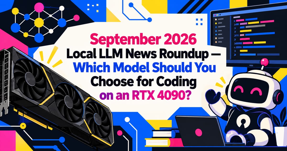 2026年9月本地 LLM 新闻汇总：用 RTX 4090 编程，该选什么？