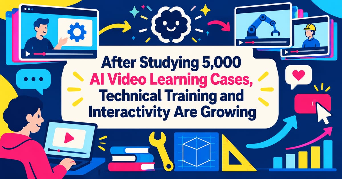 调查了5,000个使用 AI 的视频学习案例后发现：技术培训与互动化正在增长